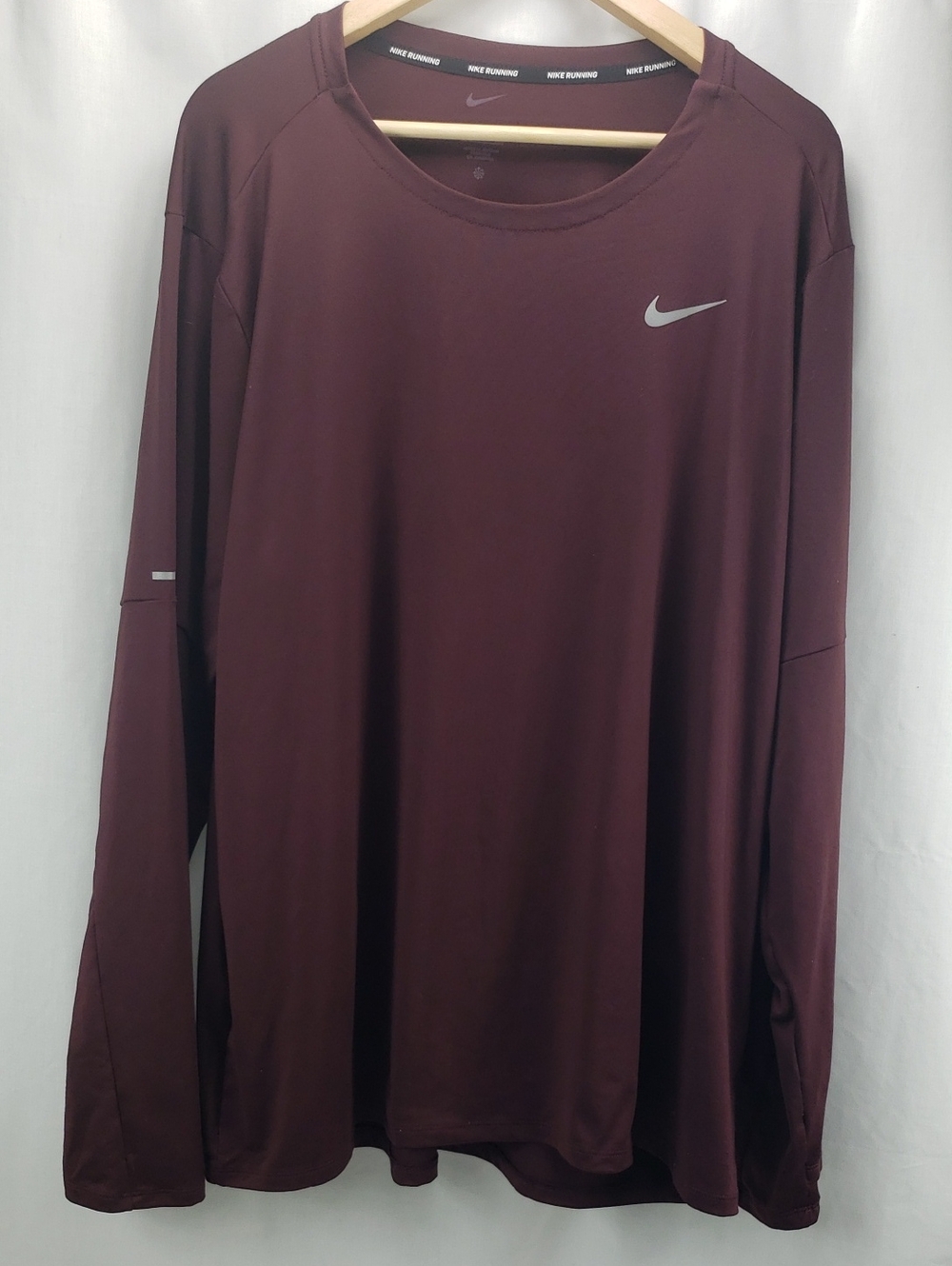 Nike Long Sleeve Running Shirt Maroon Men's Size XXL
